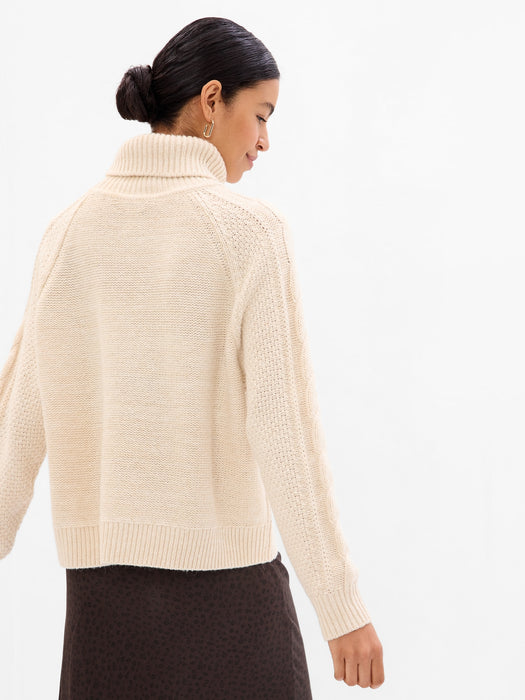 Cable-Knit Turtleneck Sweater