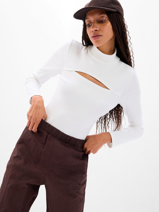 Rib Cutout Top - new off white