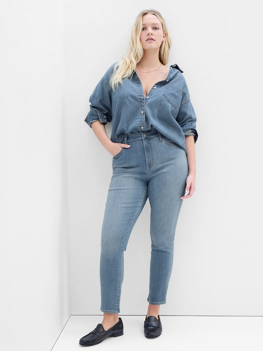 High Rise True Skinny Jeans with Washwell