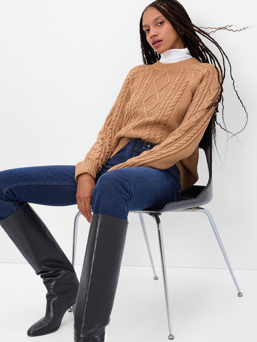 Cable-Knit Crewneck Sweater