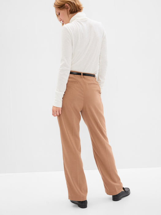 High Rise Pleated Trousers - holiday brown