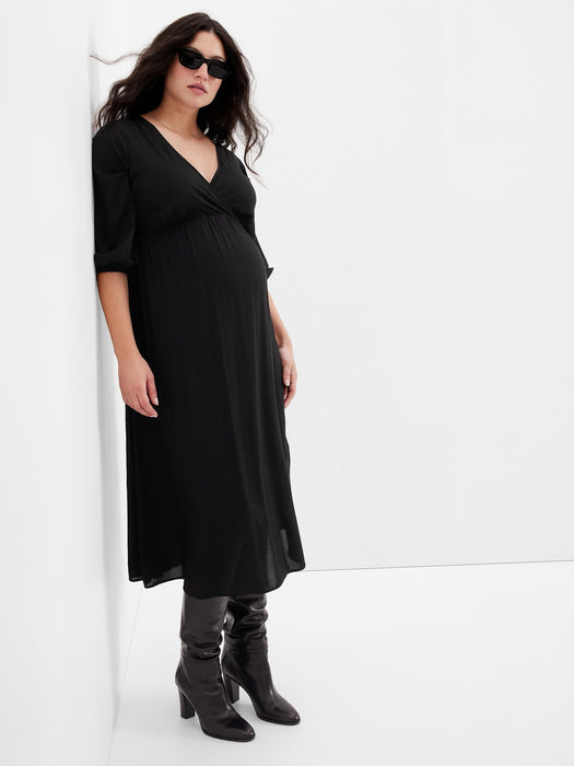 Maternity Wrap Midi Dress