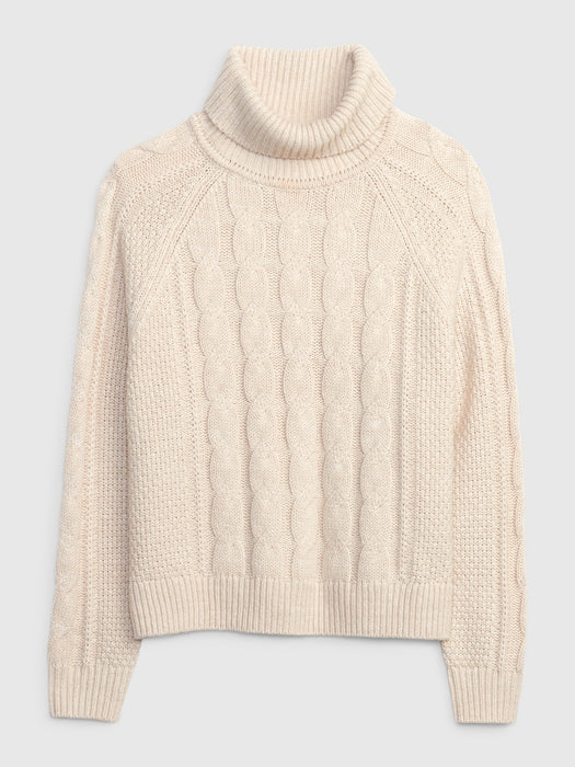 Cable-Knit Turtleneck Sweater