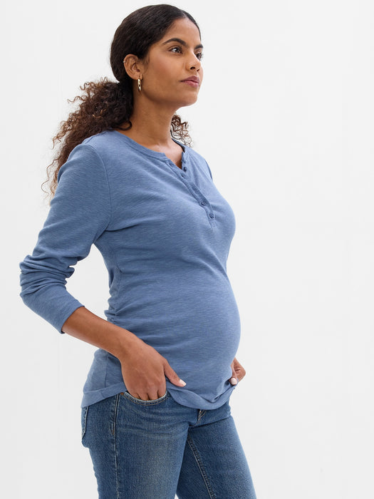 Maternity Rib Henley T-Shirt