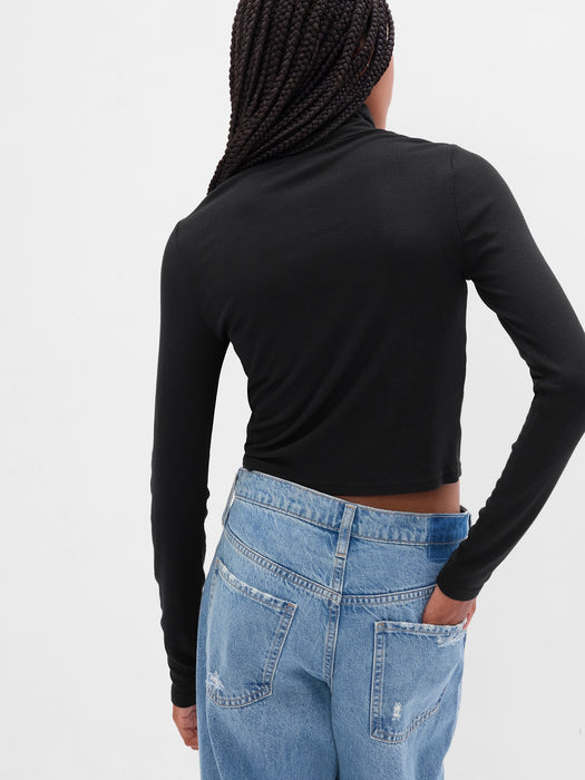 Teen LENZING&#153 Modal Cropped Turtleneck