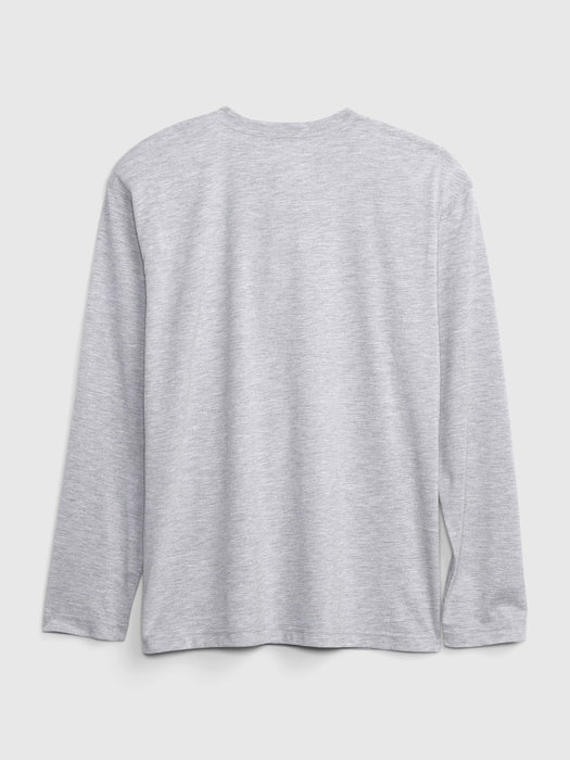 Teen Henley PJ Shirt - light heather grey