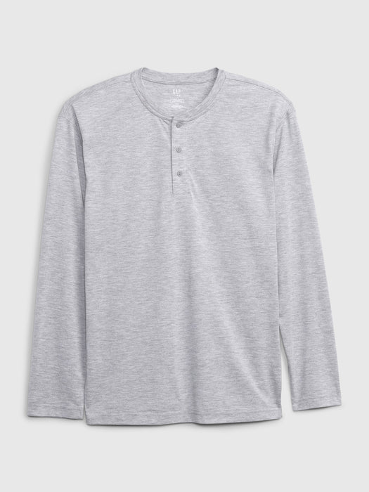 Teen Henley PJ Shirt - light heather grey