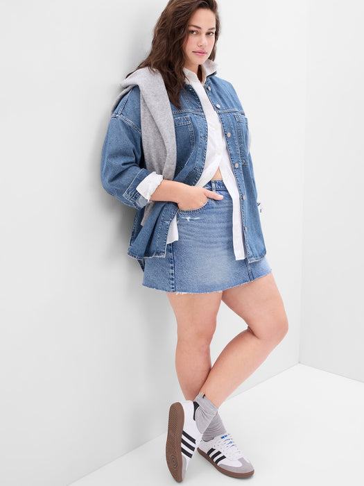 Denim Utility Shirt Jacket with Washwell