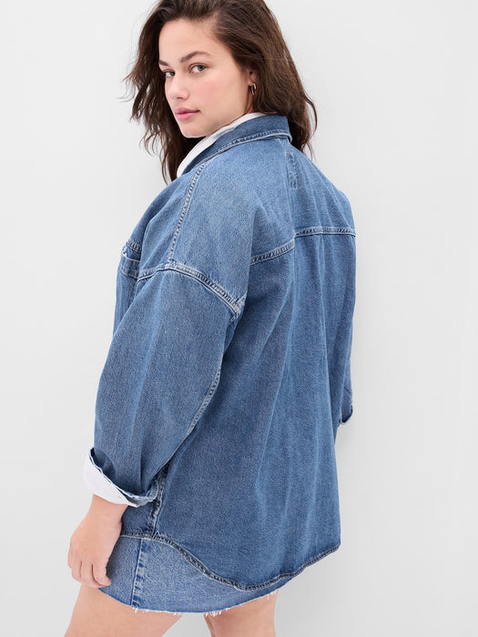 Denim Utility Shirt Jacket with Washwell