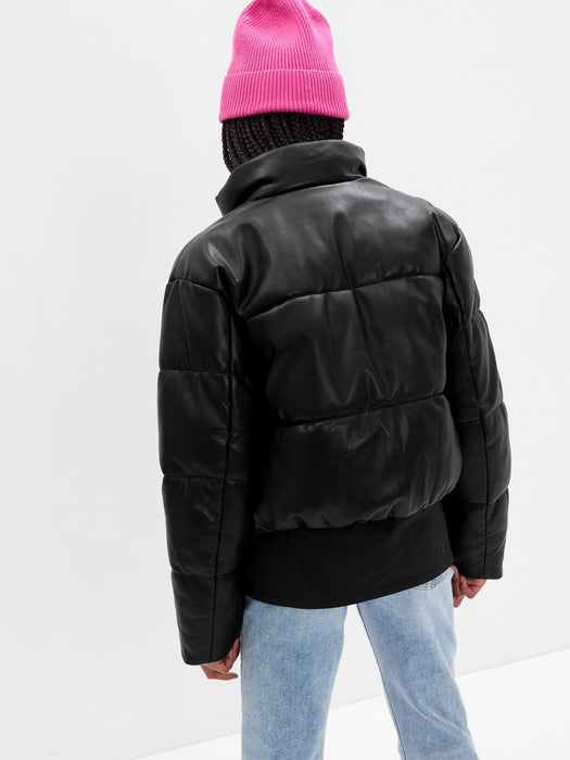 Teen Recycled Faux-Leather Puffer Jacket