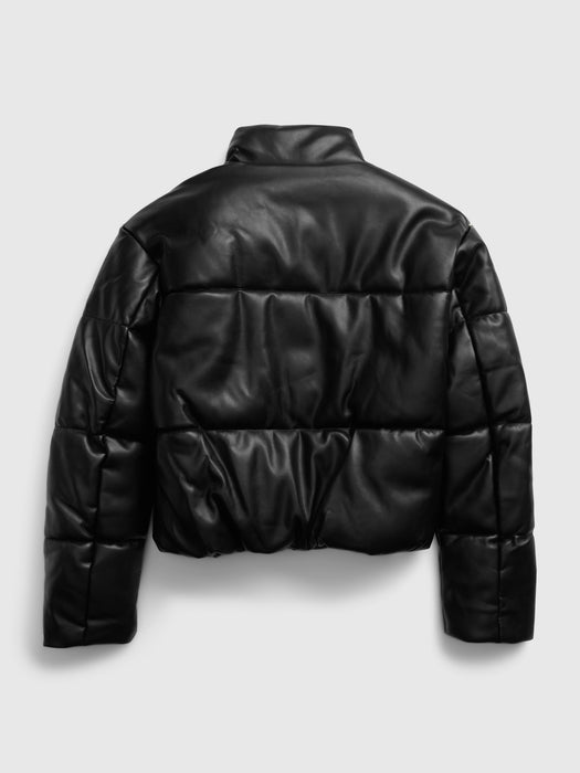 Teen Recycled Faux-Leather Puffer Jacket