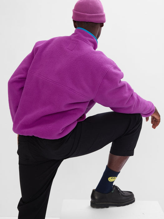 Arctic Fleece Mockneck Pullover - fuchsia shock