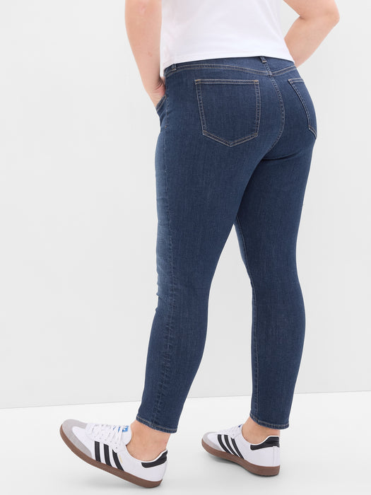 Mid Rise True Skinny Jeans with Washwell