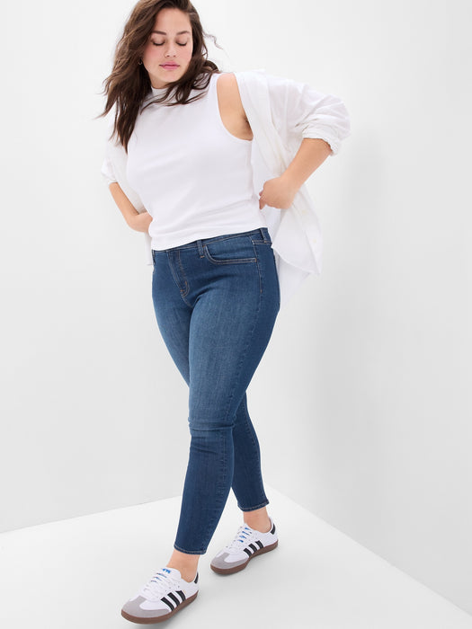 Mid Rise True Skinny Jeans with Washwell