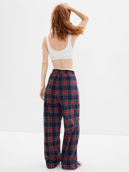 Microfleece PJ Pants - navy blue & red cocktail plaid