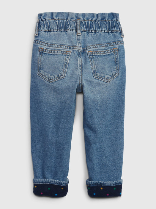 Toddler Fleece-Lined Just Like Mom Jeans with Washwell - medium wash