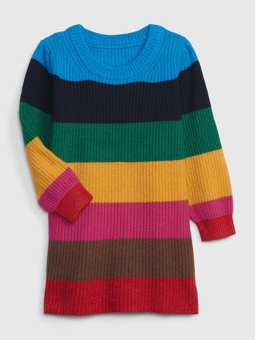 Toddler Happy Stripe Sweater Dress