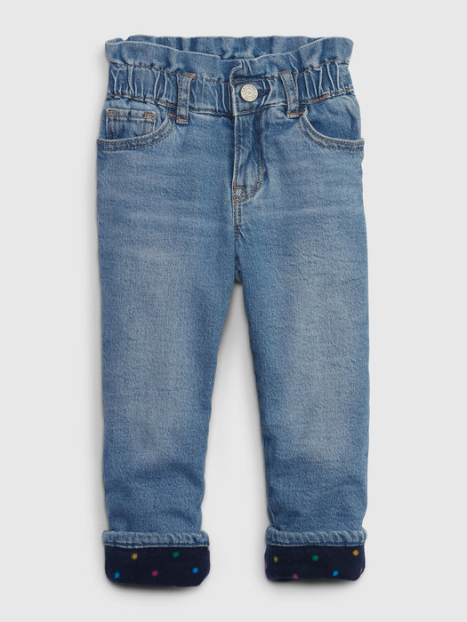 Toddler Fleece-Lined Just Like Mom Jeans with Washwell - medium wash