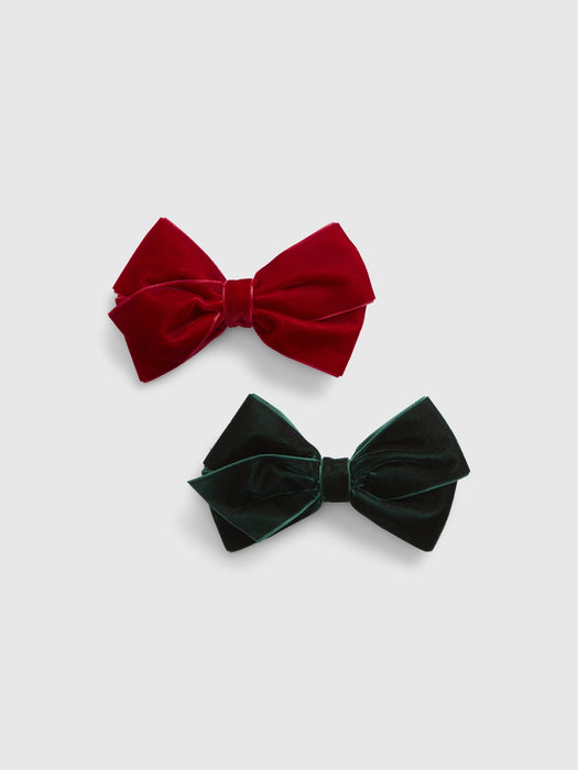 Toddler Velvet Bow Clip (2-Pack) - multi