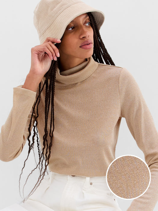 SoftRib Metallic Turtleneck