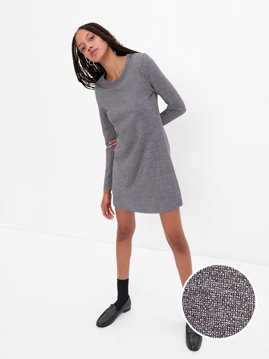 Metallic Swing Dress - silver grey