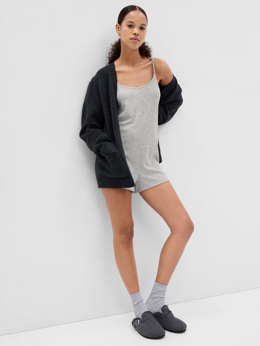 Softspun Rib Sleep Romper - marled grey