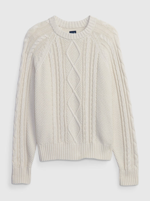 Cable-Knit Crewneck Sweater