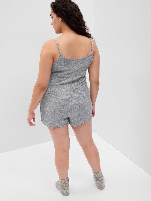 Softspun Rib Sleep Romper - marled grey