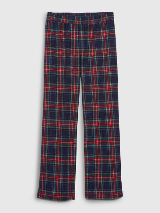 Microfleece PJ Pants - navy blue & red cocktail plaid